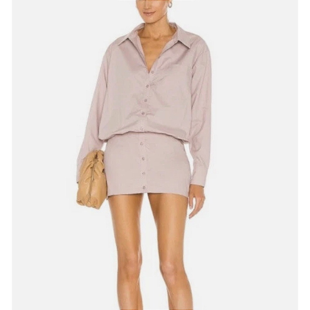 L'Academie NEW Shirt Dress M Neutral Oversized Slouchy Minimalist Contemporary